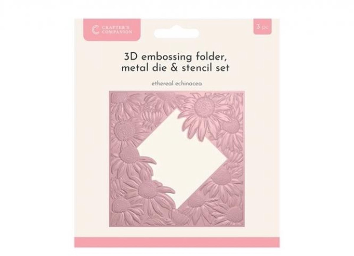 CC - 3D Embossfolder/Snijmal/Stempel 5,5x5,5 - Ethereal Echinacea